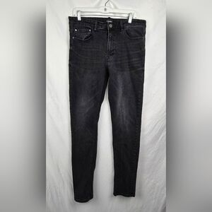 Anom Streetwear Jeans Men's Black Dark Wash Slim Fit Denim Jeans sz 34